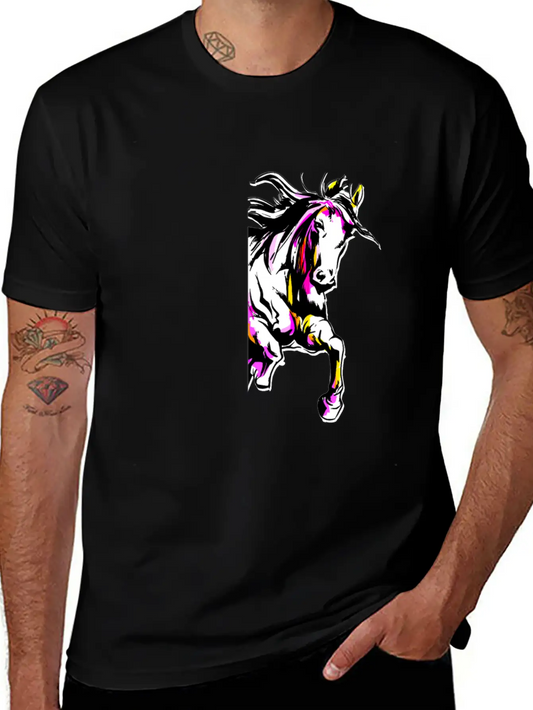 Watercolor Horse Relaxed Everyday Tee – Lightweight And Durable Cotton