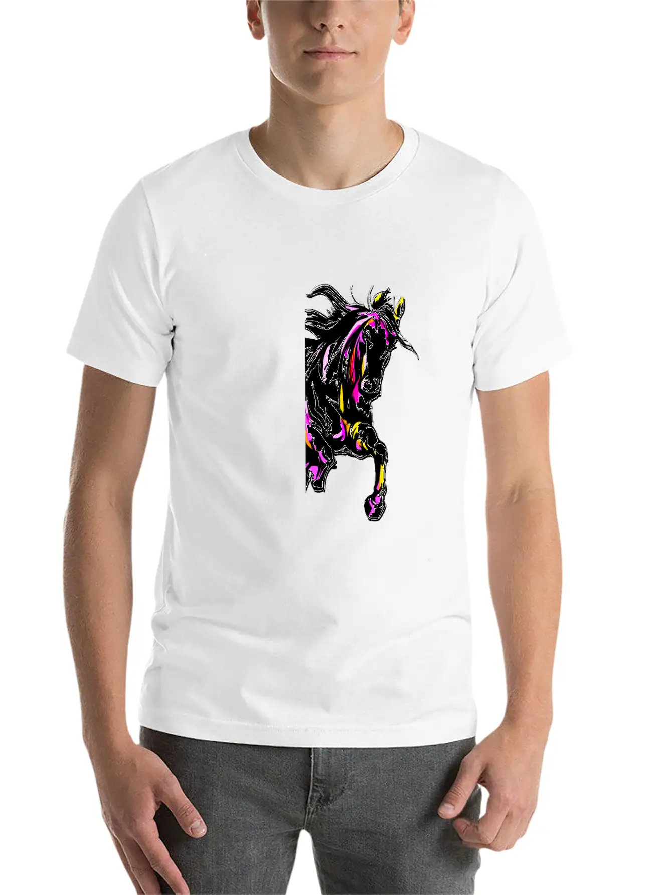 Watercolor Horse Relaxed Everyday Tee – Lightweight And Durable Cotton