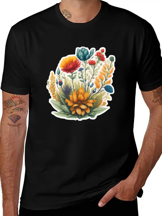 Watercolor Meadow Flowers. Unisex Casual T-Shirt – Clean Design For Daily Comfort