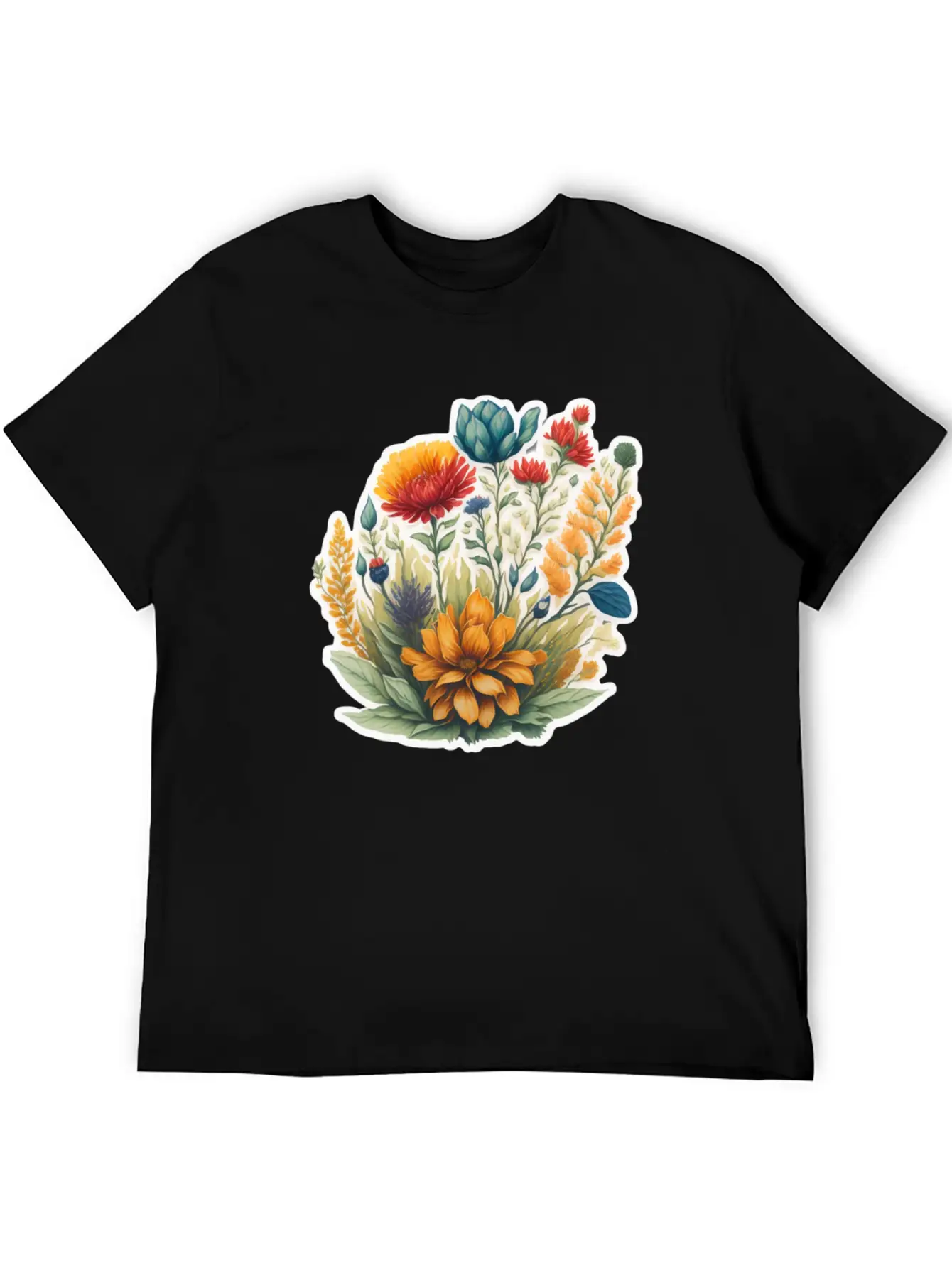 Watercolor Meadow Flowers. Unisex Casual T-Shirt – Clean Design For Daily Comfort