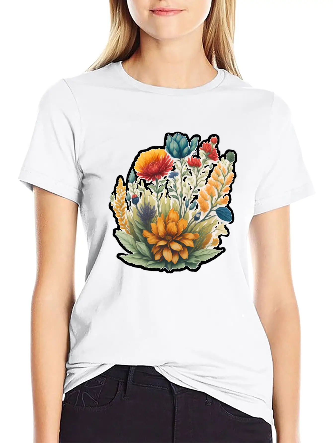 Watercolor Meadow Flowers. Unisex Casual T-Shirt – Clean Design For Daily Comfort