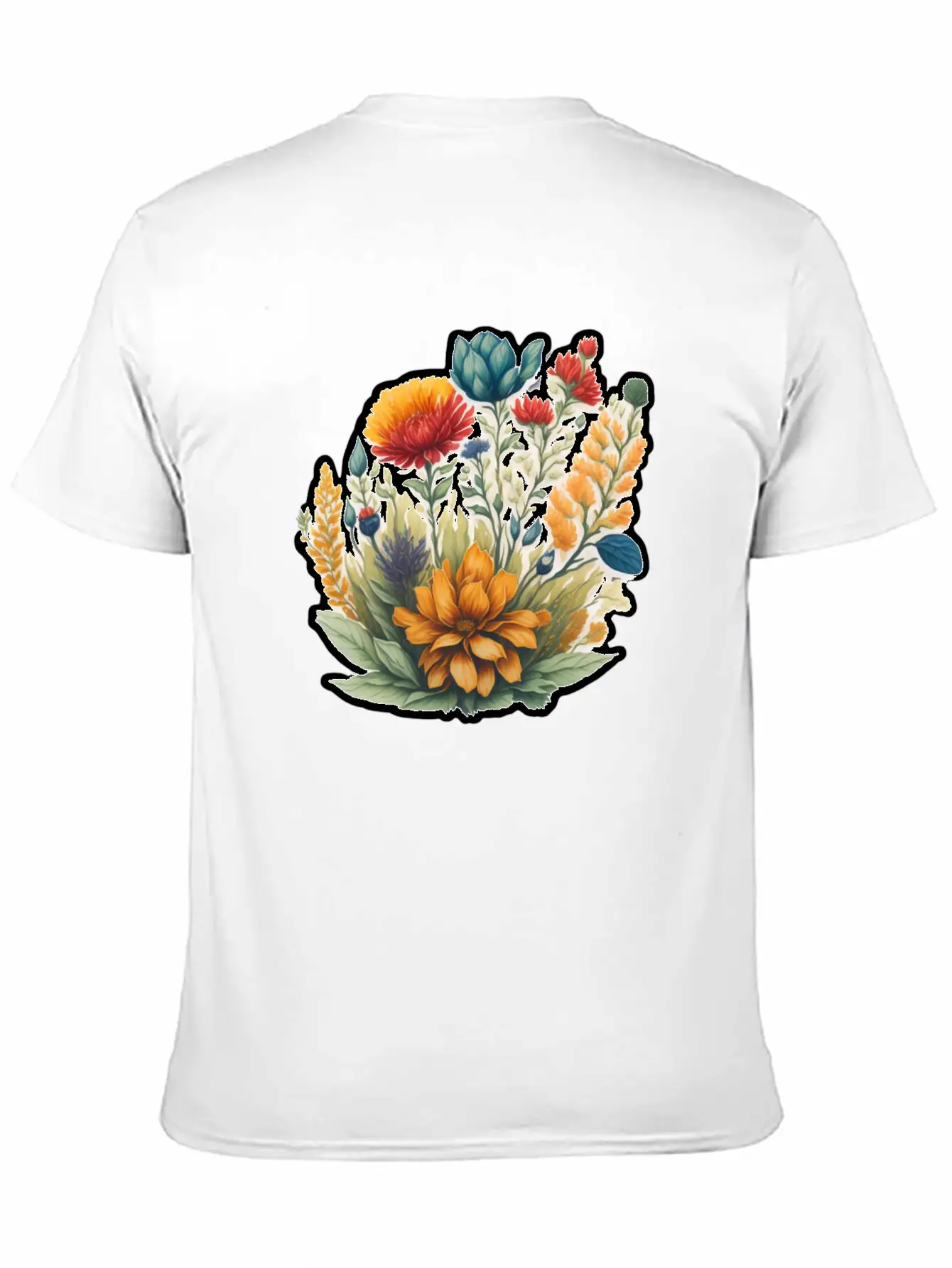 Watercolor Meadow Flowers. Unisex Casual T-Shirt – Clean Design For Daily Comfort
