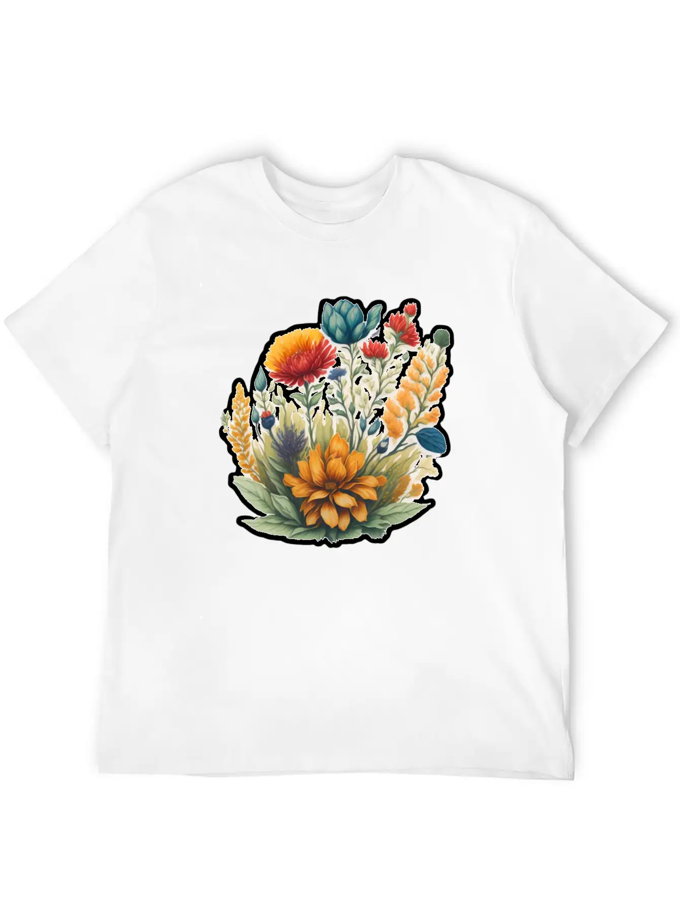 Watercolor Meadow Flowers. Unisex Casual T-Shirt – Clean Design For Daily Comfort