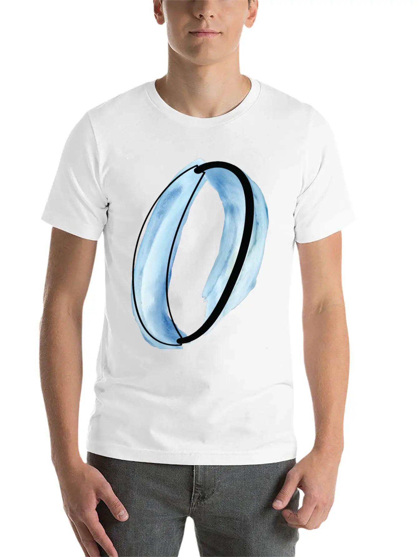 Watercolor O Unisex Casual T-Shirt – Clean Design For Daily Comfort