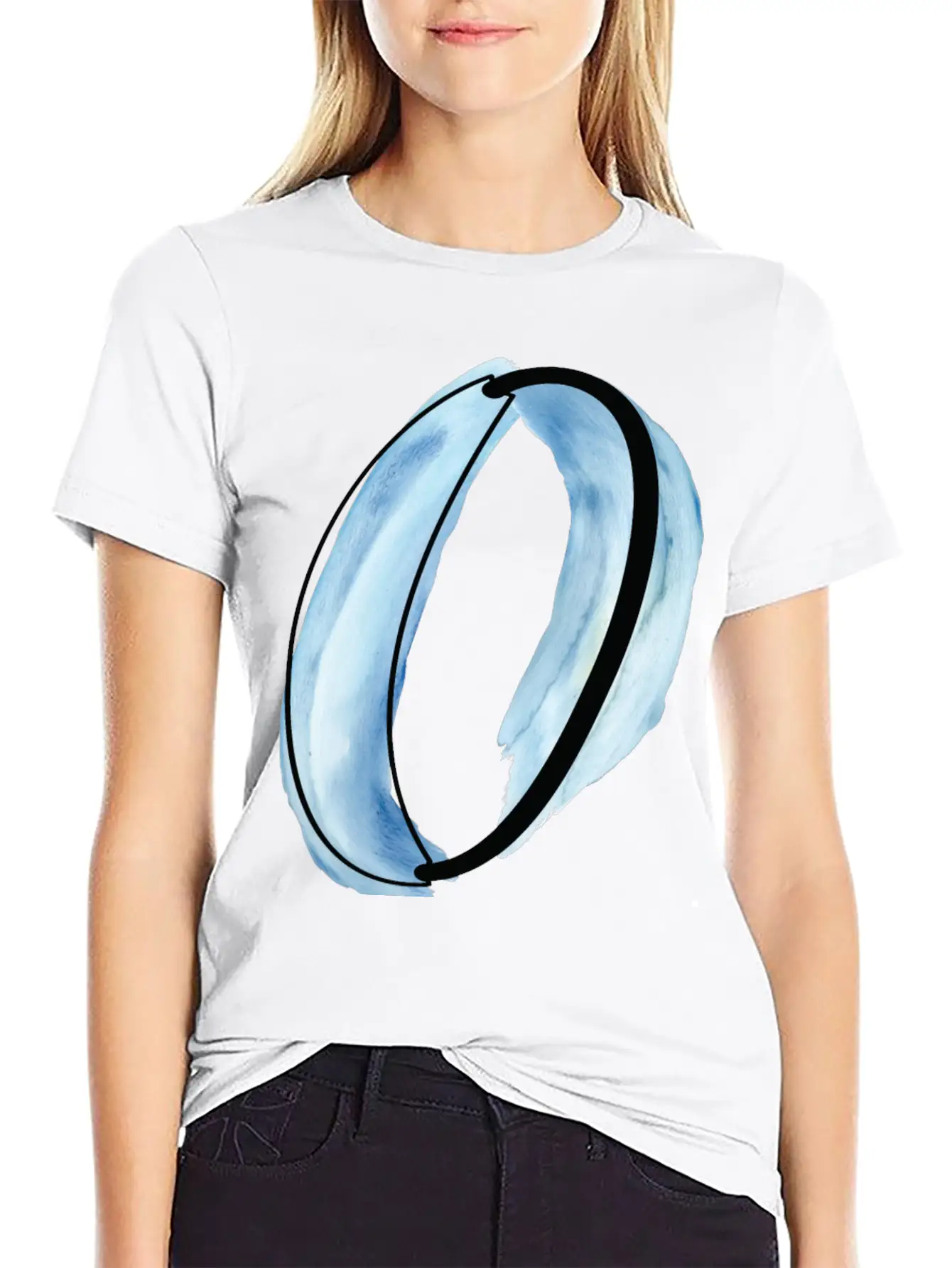 Watercolor O Unisex Casual T-Shirt – Clean Design For Daily Comfort