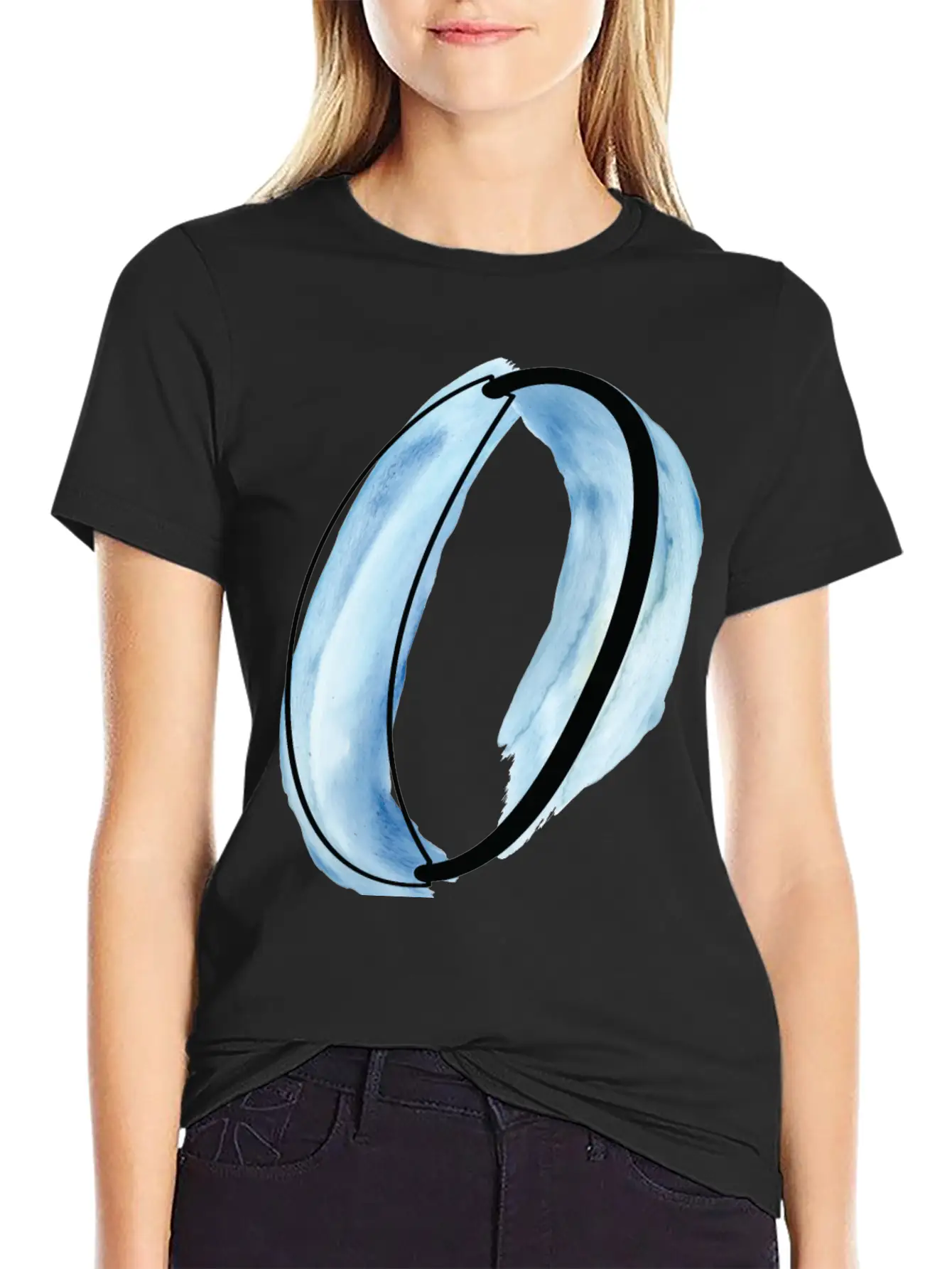 Watercolor O Unisex Casual T-Shirt – Clean Design For Daily Comfort