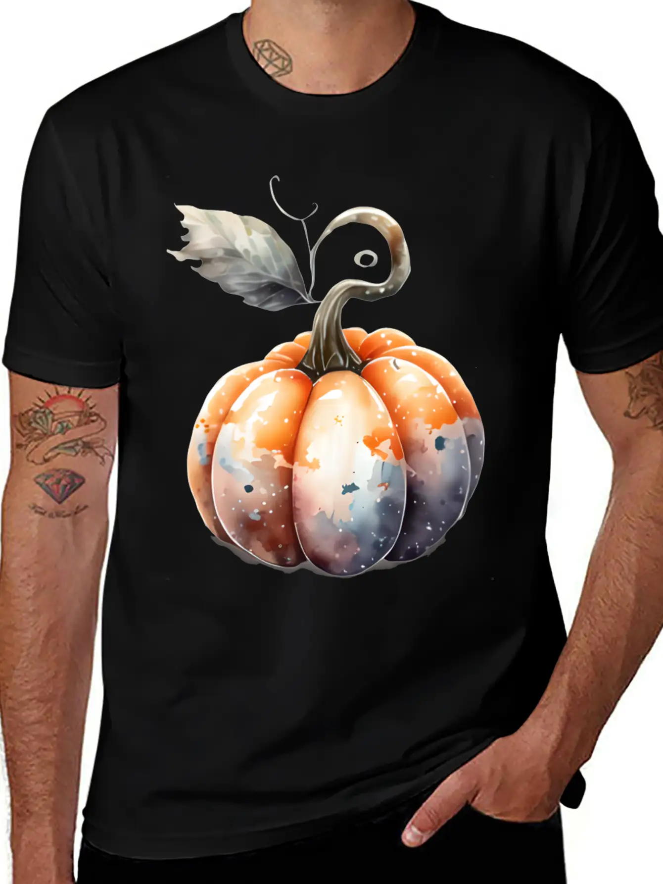 Watercolor Pumpkin Relaxed Everyday Tee – Lightweight And Durable Cotton