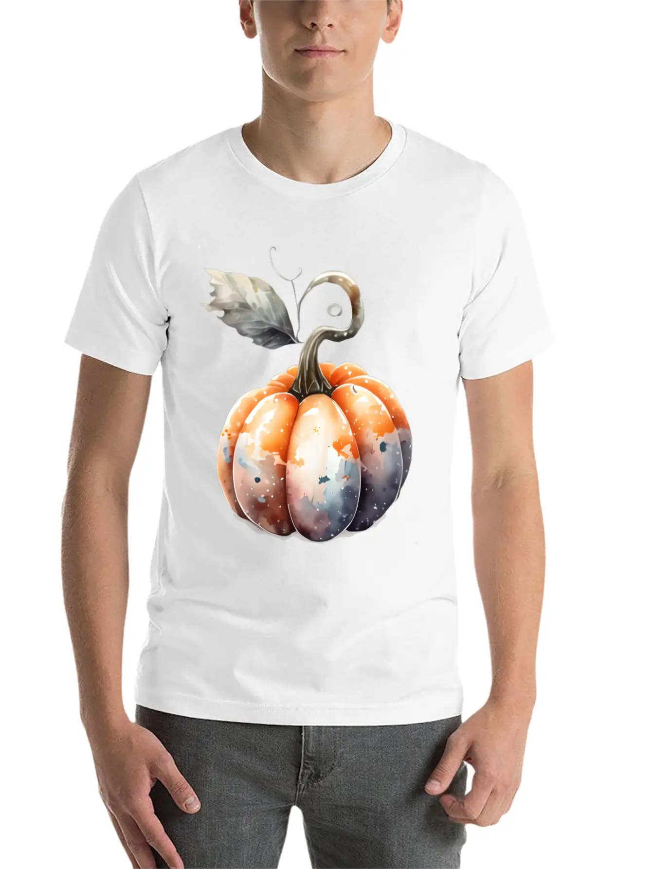 Watercolor Pumpkin Relaxed Everyday Tee – Lightweight And Durable Cotton