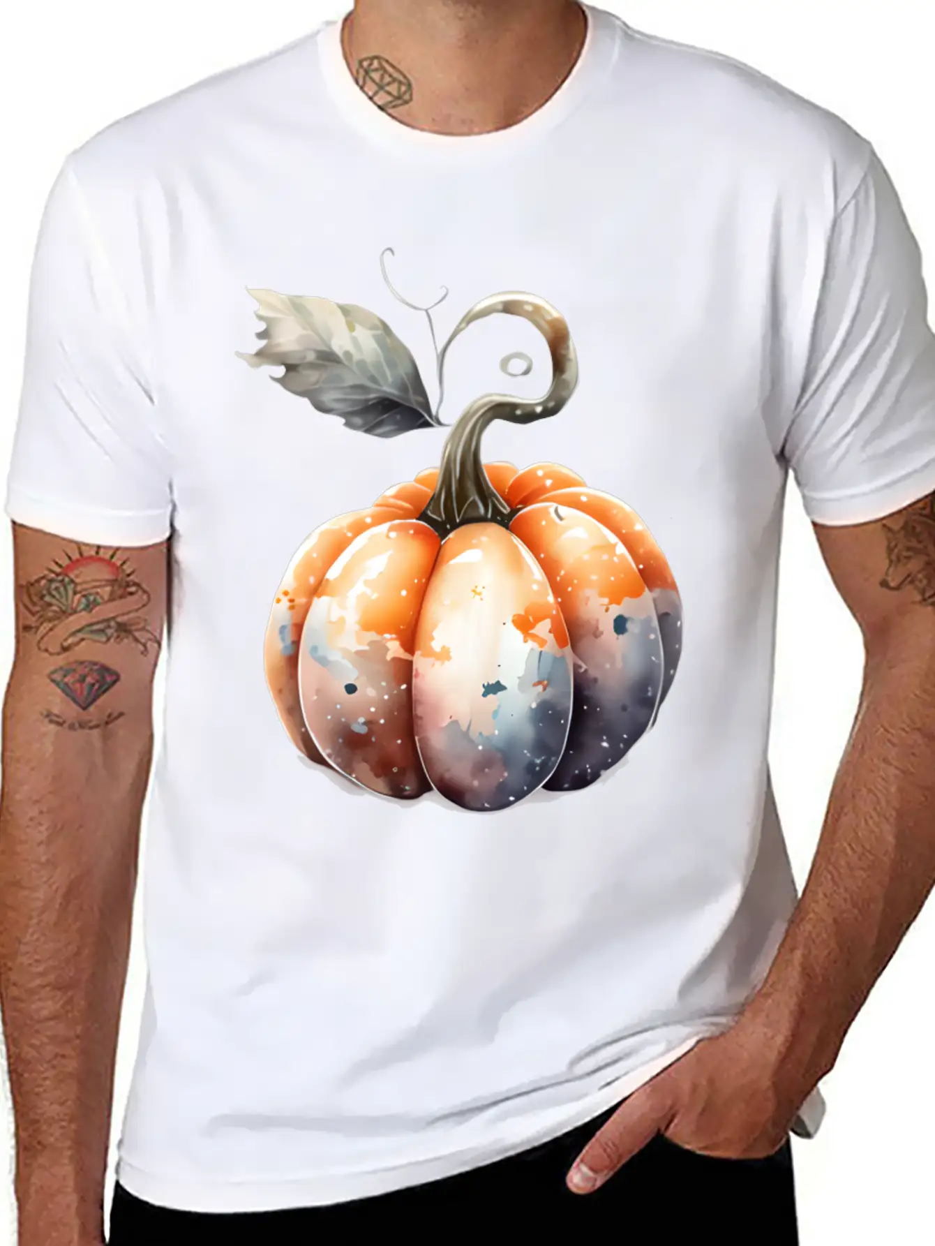 Watercolor Pumpkin Relaxed Everyday Tee – Lightweight And Durable Cotton