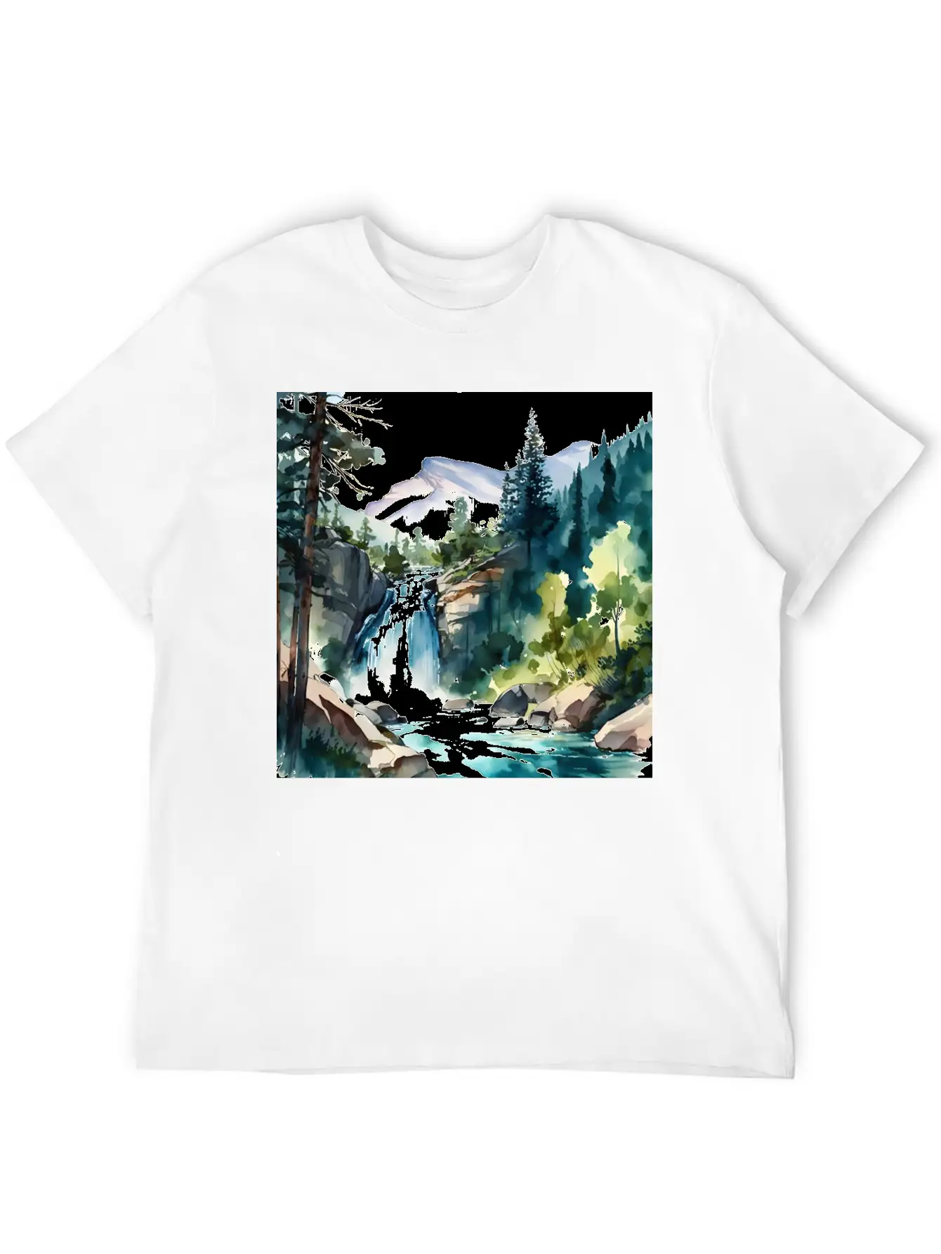 Waterfall Landscape Classic Fit Graphic Tee For Daily Comfort – Unisex Cotton Shirt