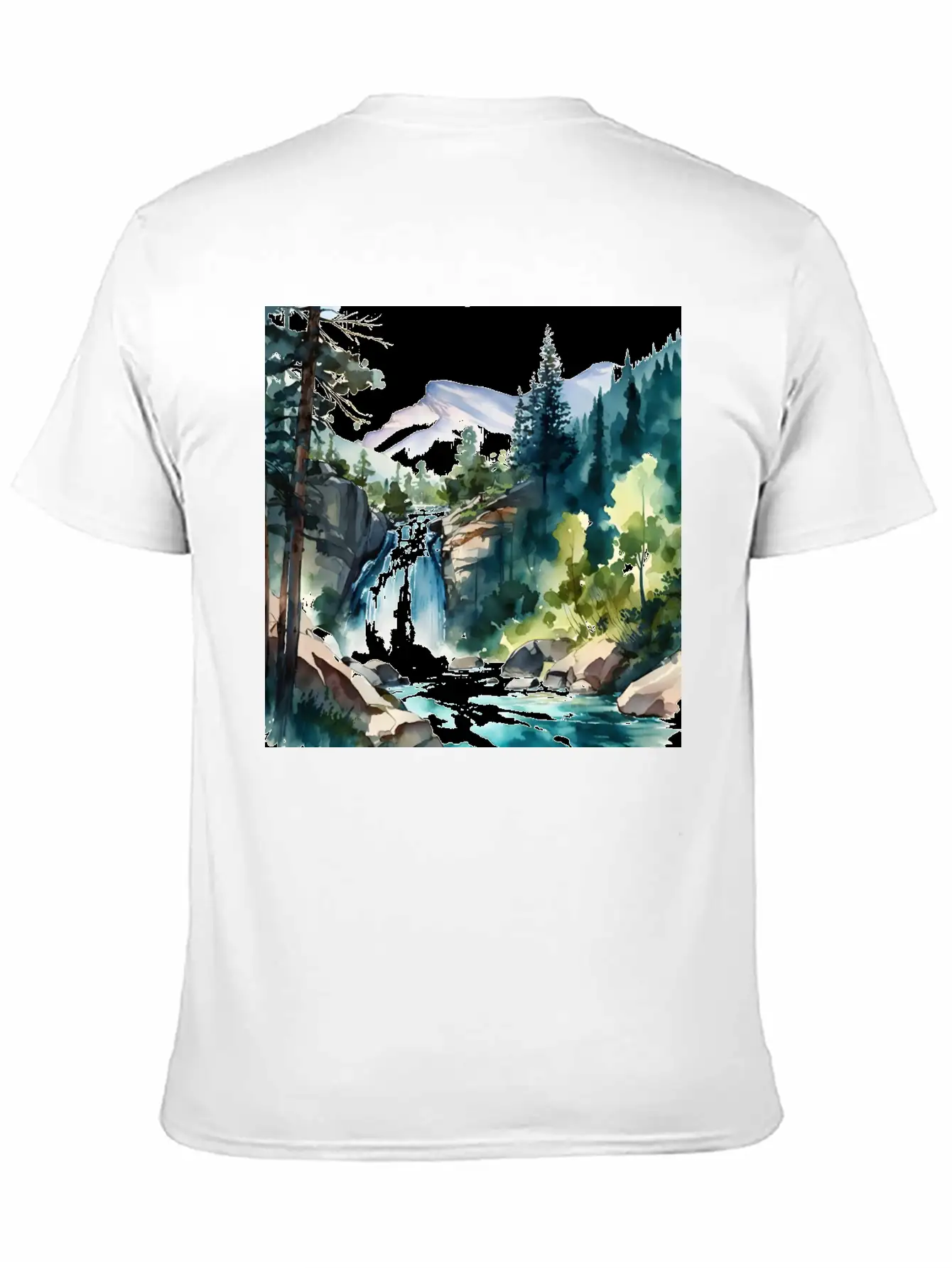 Waterfall Landscape Classic Fit Graphic Tee For Daily Comfort – Unisex Cotton Shirt