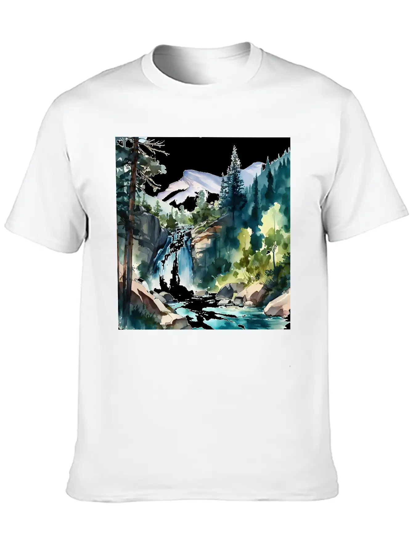 Waterfall Landscape Classic Fit Graphic Tee For Daily Comfort – Unisex Cotton Shirt