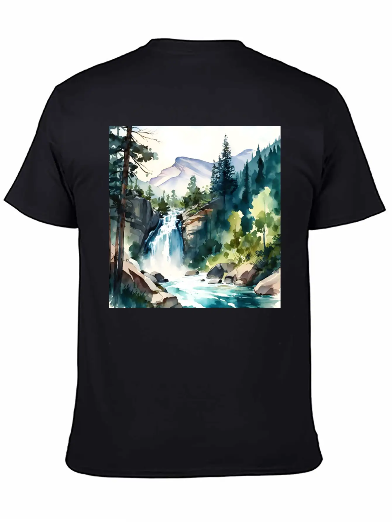 Waterfall Landscape Classic Fit Graphic Tee For Daily Comfort – Unisex Cotton Shirt