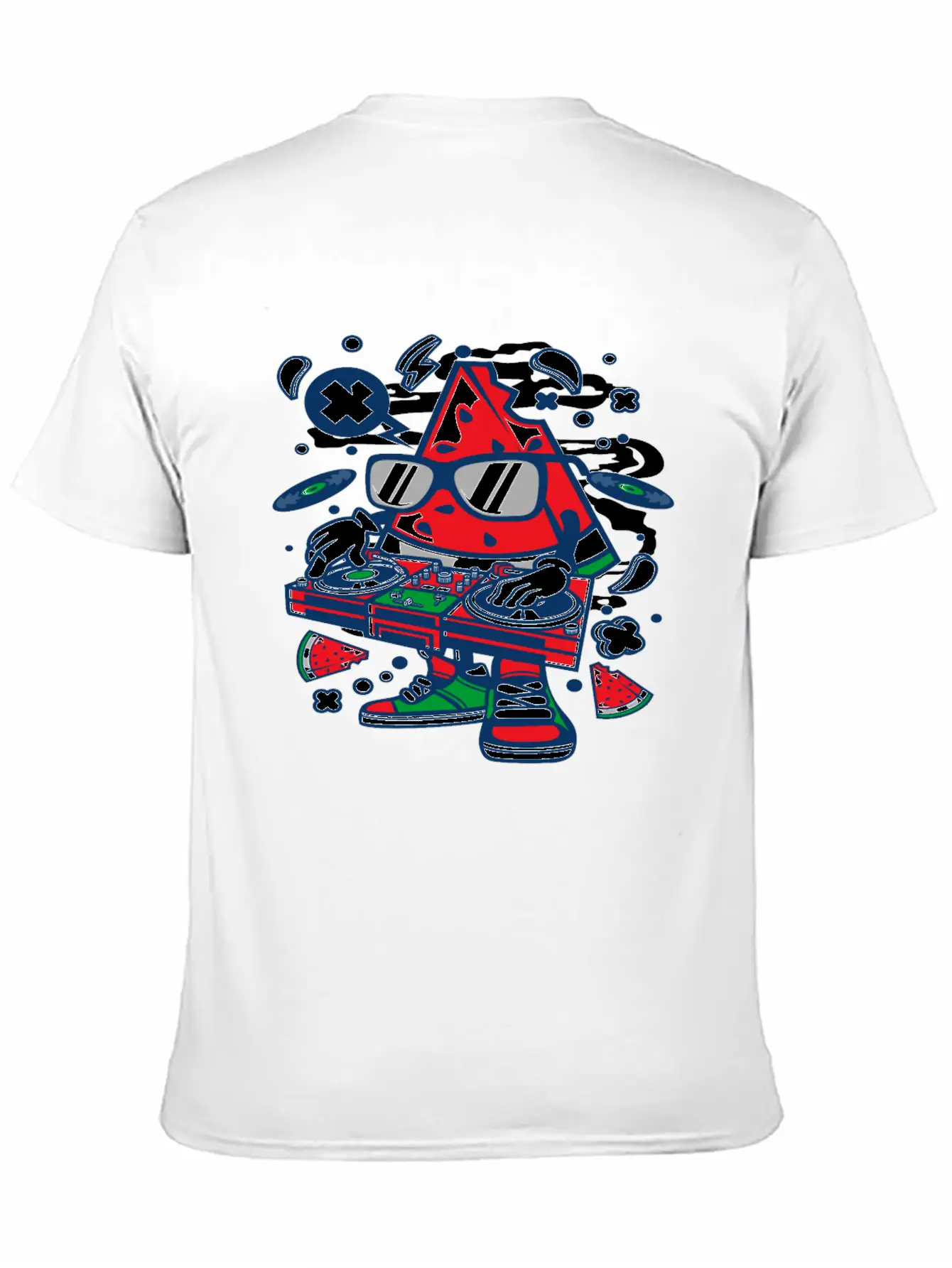 Watermelon Dj Classic Fit Graphic Tee For Daily Comfort – Unisex Cotton Shirt
