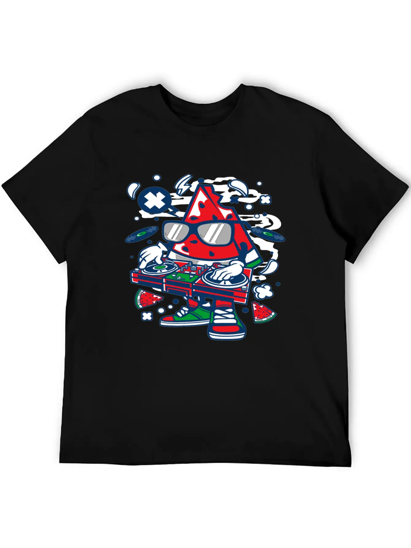 Watermelon Dj Classic Fit Graphic Tee For Daily Comfort – Unisex Cotton Shirt