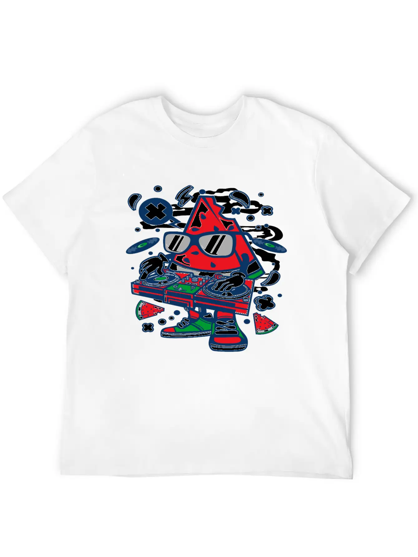 Watermelon Dj Classic Fit Graphic Tee For Daily Comfort – Unisex Cotton Shirt