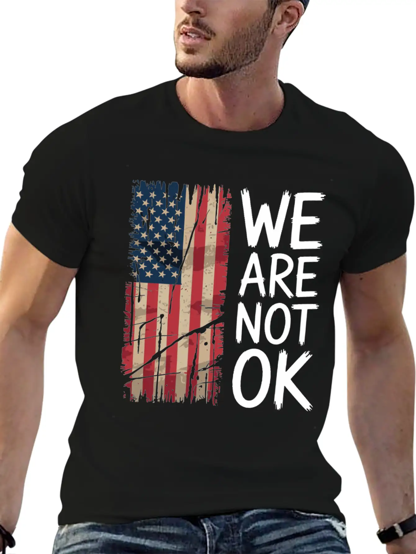 We Are Not OK" Statement Shirt Modern Fit Casual T-Shirt – Clean And Versatile Design