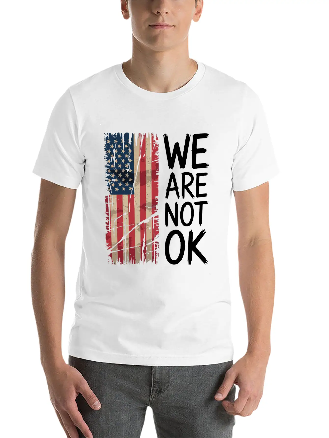 We Are Not OK" Statement Shirt Modern Fit Casual T-Shirt – Clean And Versatile Design