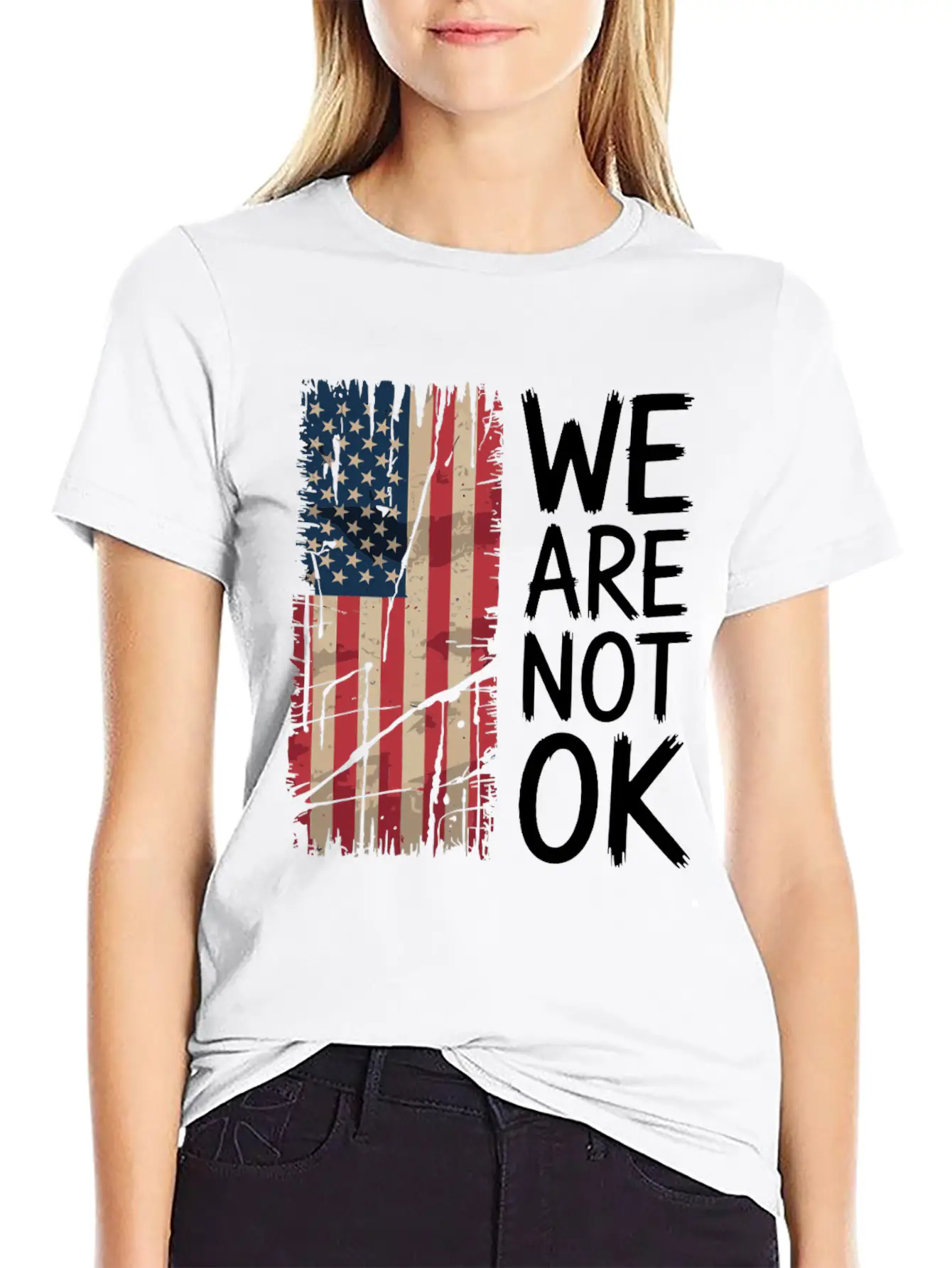 We Are Not OK" Statement Shirt Modern Fit Casual T-Shirt – Clean And Versatile Design