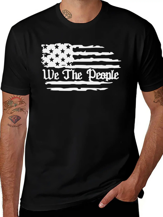 We The People American Flag Unisex Casual T-Shirt – Clean Design For Daily Comfort