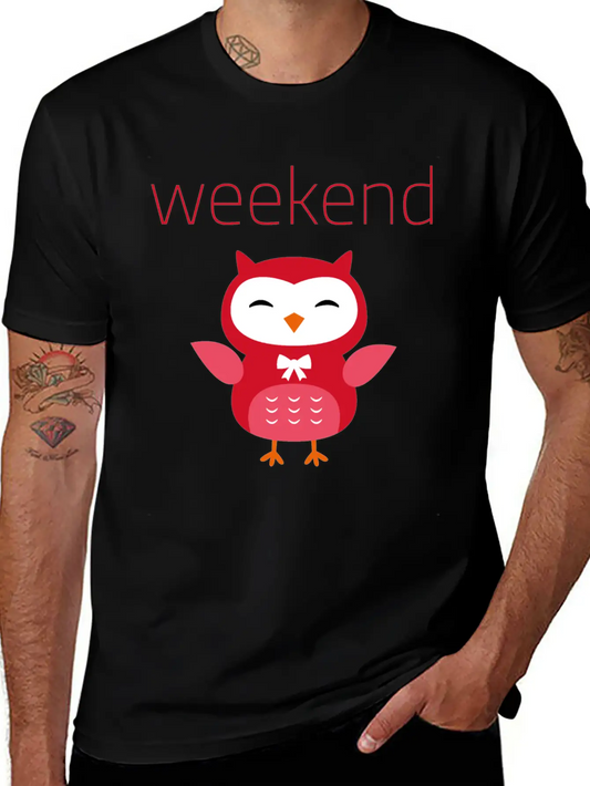Weekend Owl Comfortable Minimalist Graphic Tee – Summer Style Essential