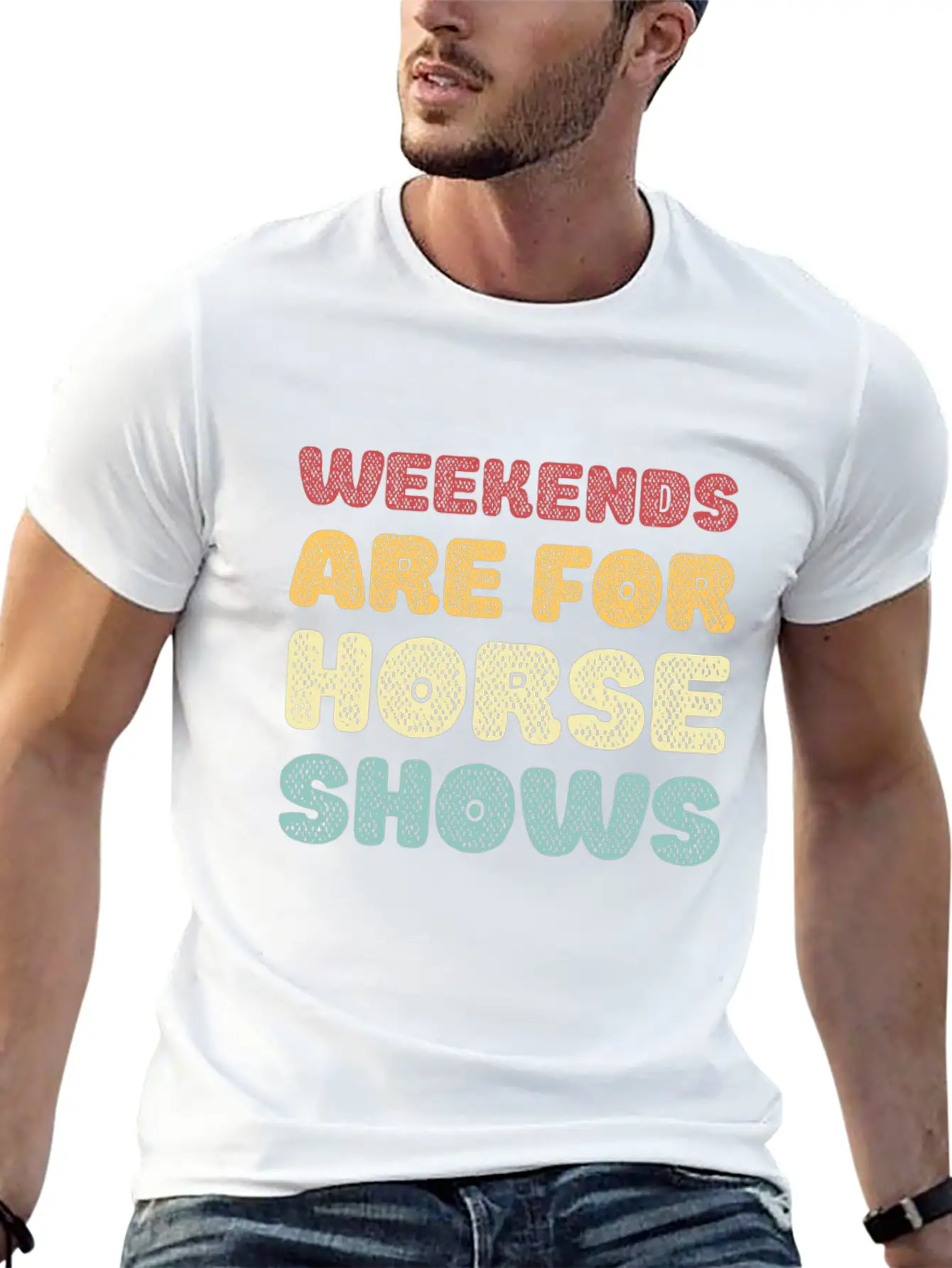 Weekends Are For Horse Shows Basic Graphic T-Shirt – Daily Comfort In Soft Cotton