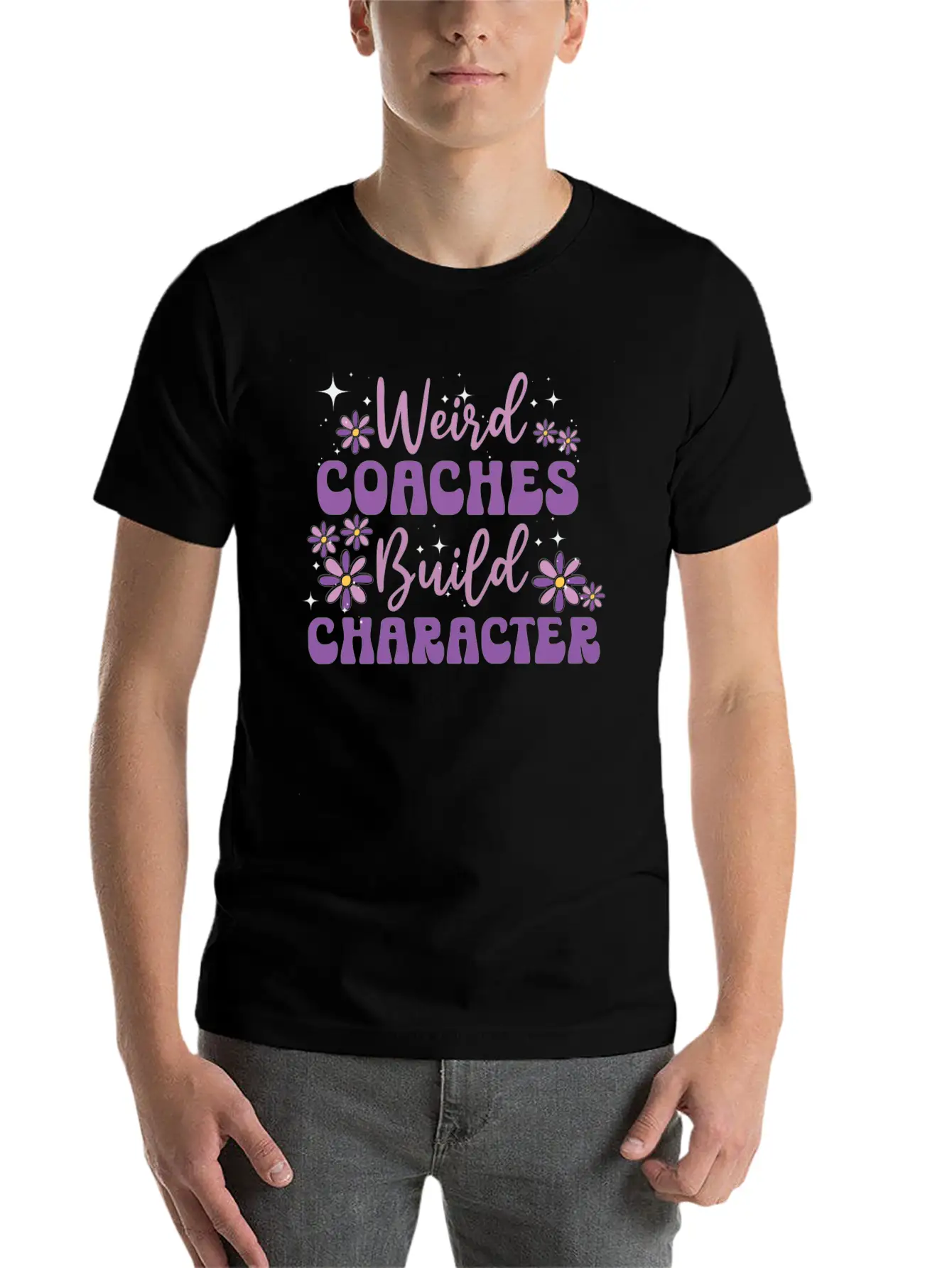 Weird Coaches Build Character Coach Lightweight Cotton T-Shirt – Daily Comfort Graphic Shirt