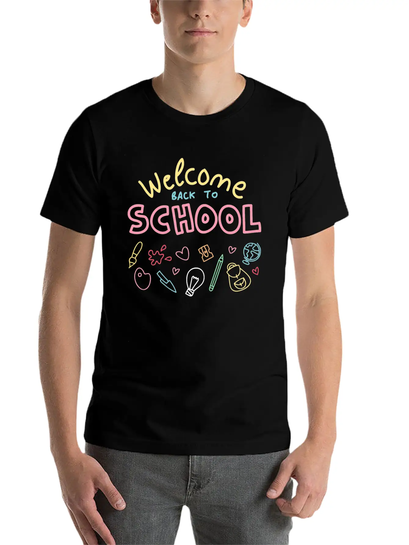 Welcome Back To School TShirt Funny Student And Te Stylish Everyday T-Shirt – Unisex Basic Cotton Tee