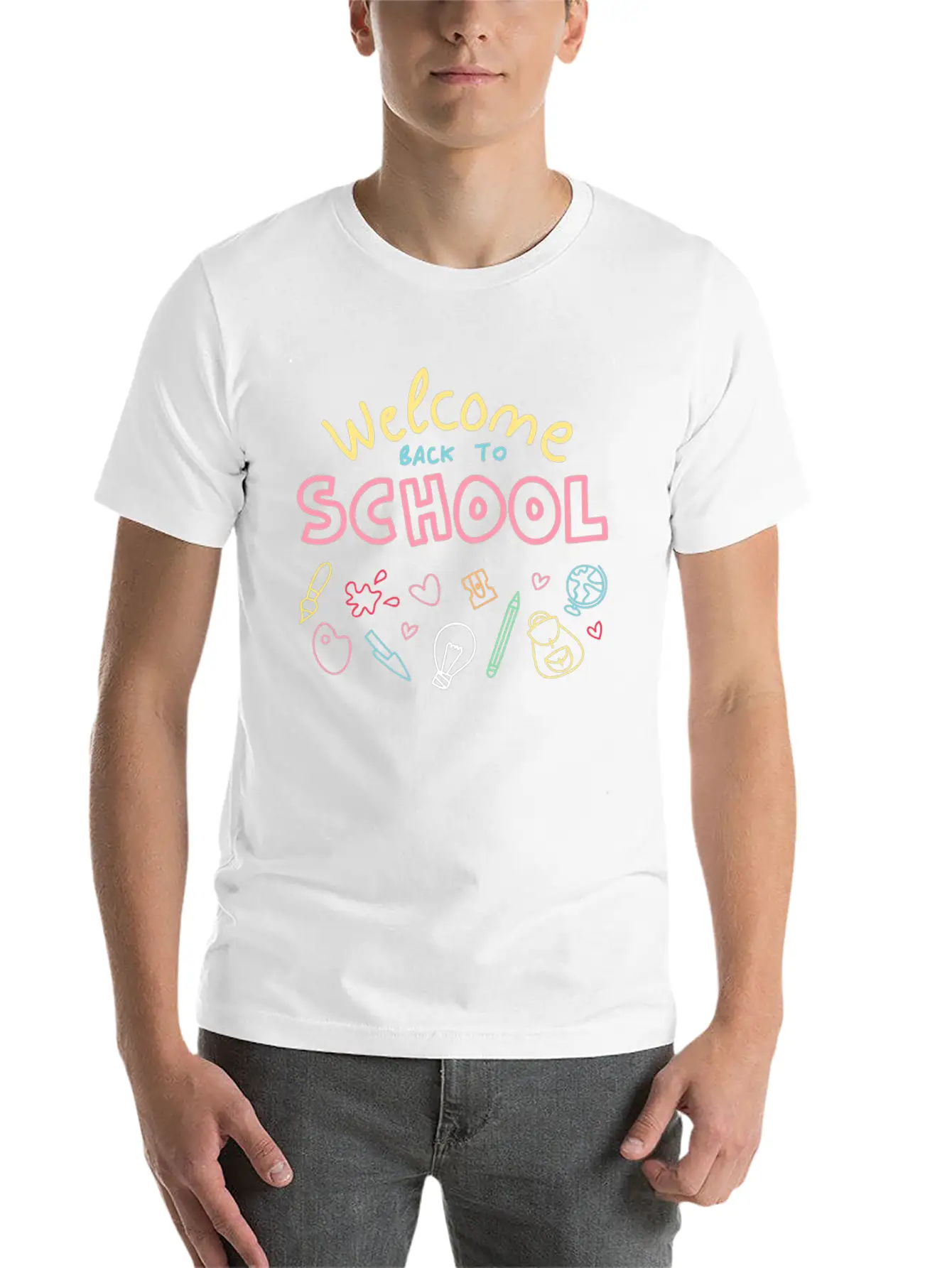 Welcome Back To School TShirt Funny Student And Te Stylish Everyday T-Shirt – Unisex Basic Cotton Tee