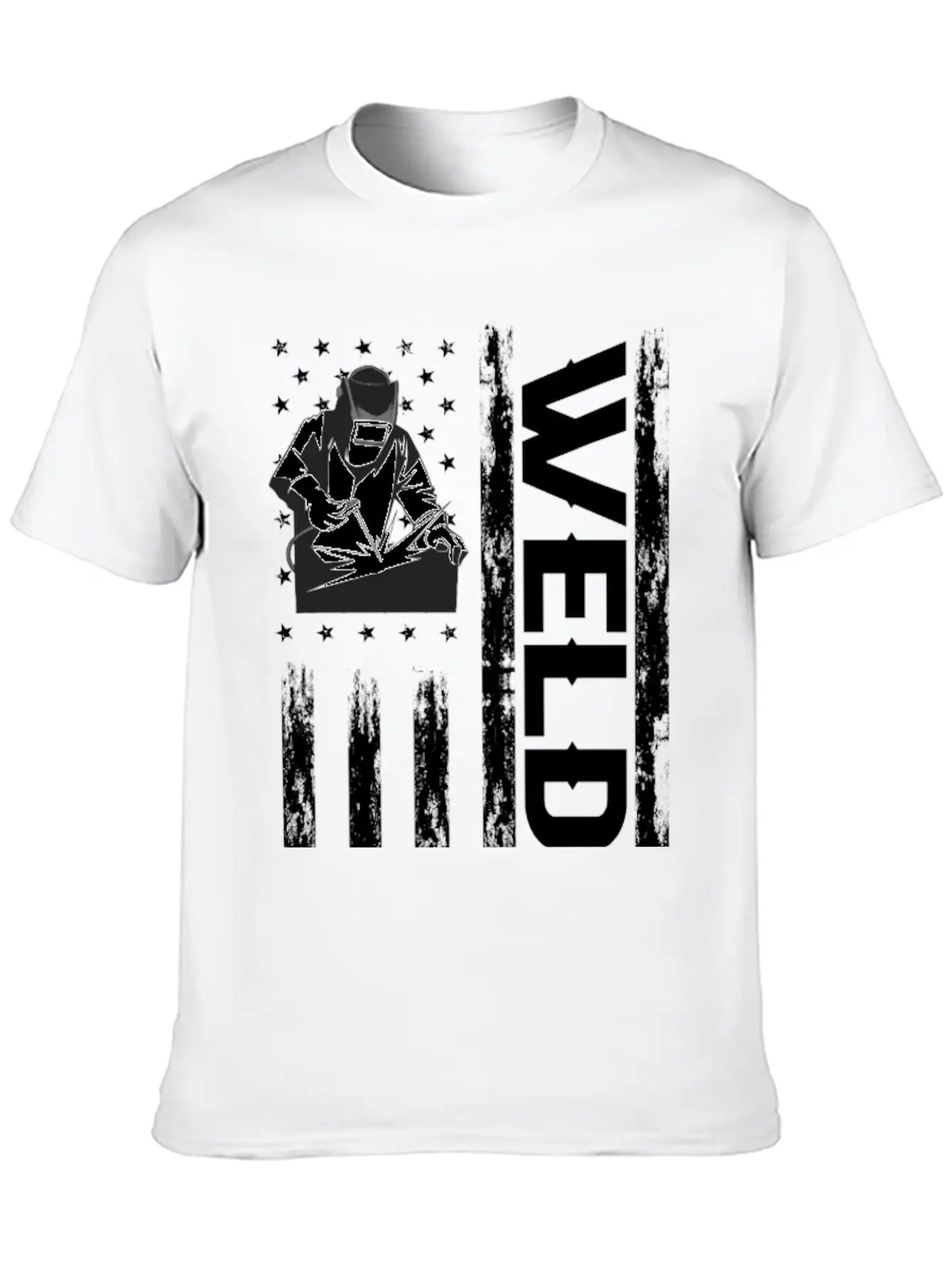 Welder American Flag Lightweight Cotton T-Shirt – Daily Comfort Graphic Shirt