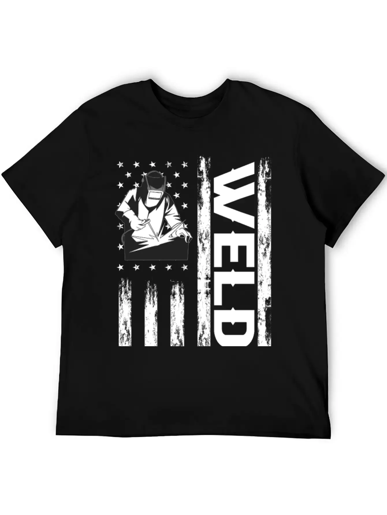 Welder American Flag Lightweight Cotton T-Shirt – Daily Comfort Graphic Shirt