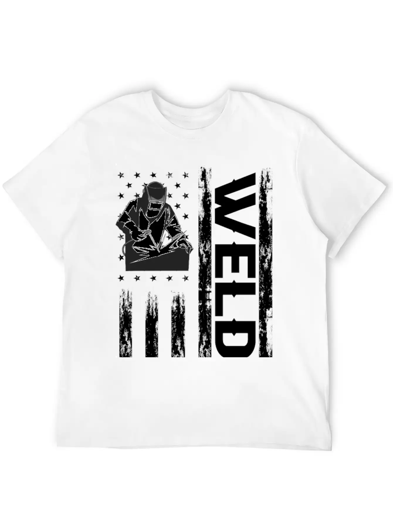 Welder American Flag Lightweight Cotton T-Shirt – Daily Comfort Graphic Shirt