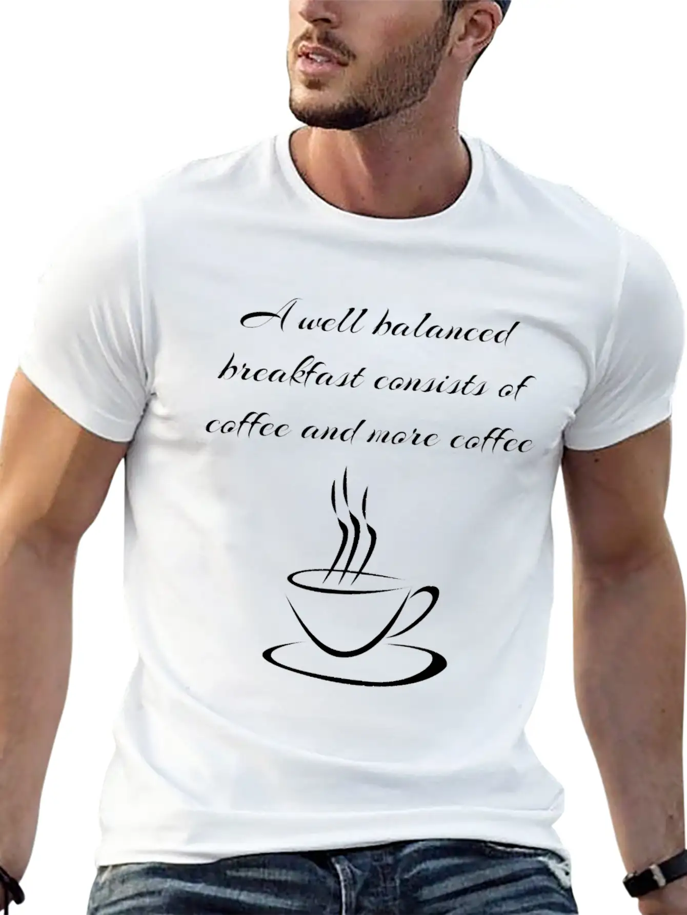 Well Balanced Coffee Breakfast Caffeine Lover Gift Lightweight Cotton T-Shirt – Daily Comfort Graphic Shirt