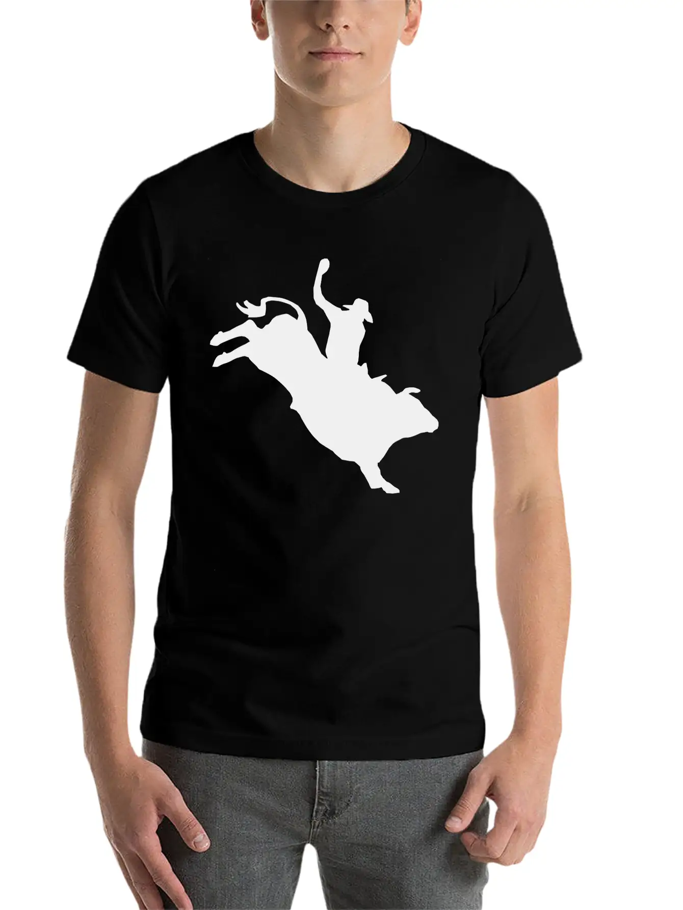 Western Rodeo - Bullrider Lightweight Cotton T-Shirt – Daily Comfort Graphic Shirt