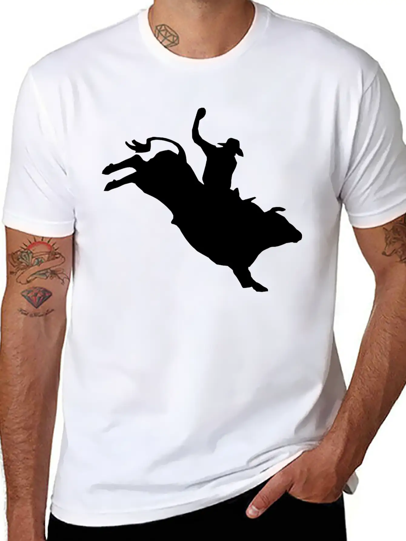 Western Rodeo - Bullrider Lightweight Cotton T-Shirt – Daily Comfort Graphic Shirt