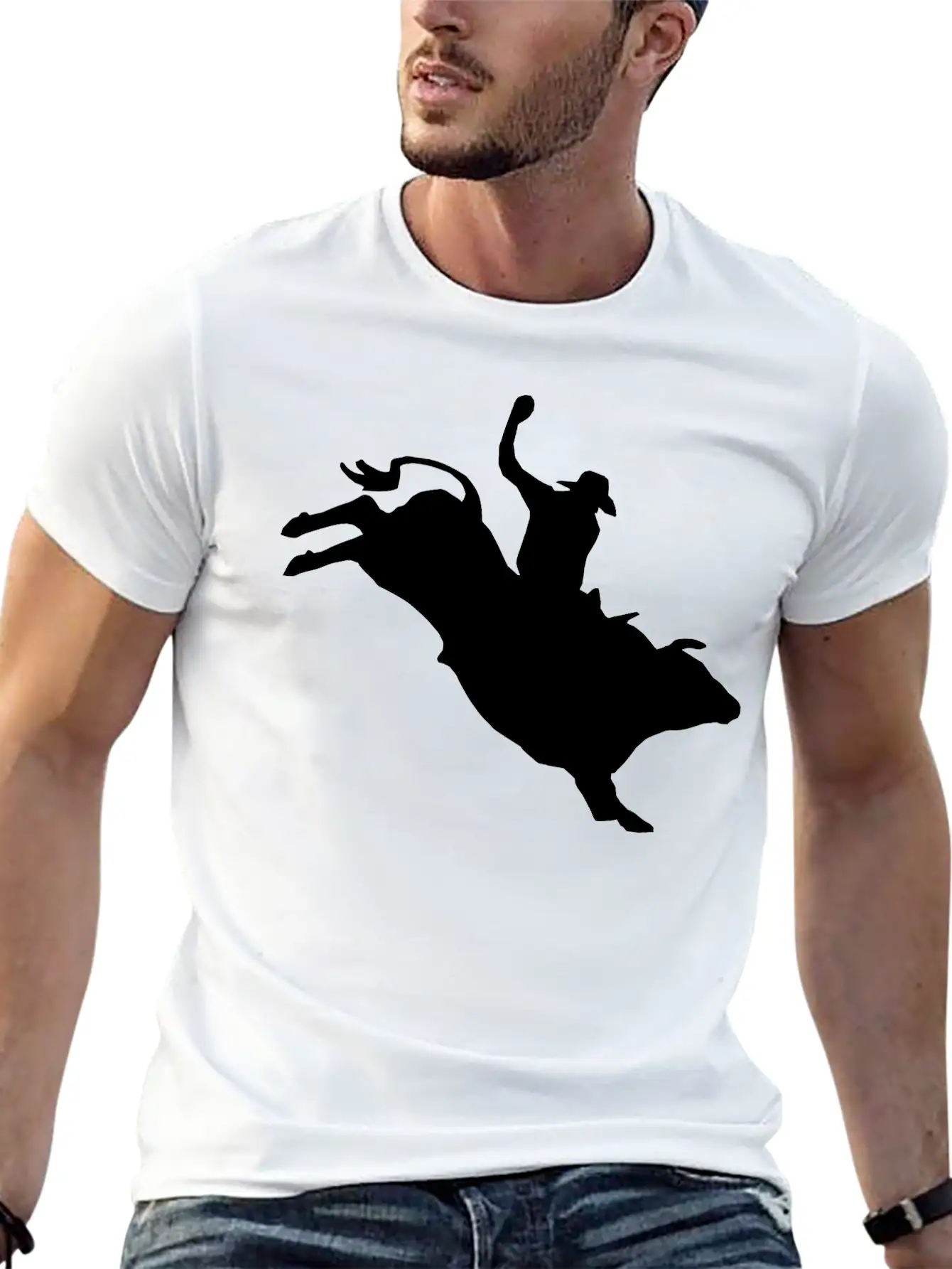 Western Rodeo - Bullrider Lightweight Cotton T-Shirt – Daily Comfort Graphic Shirt