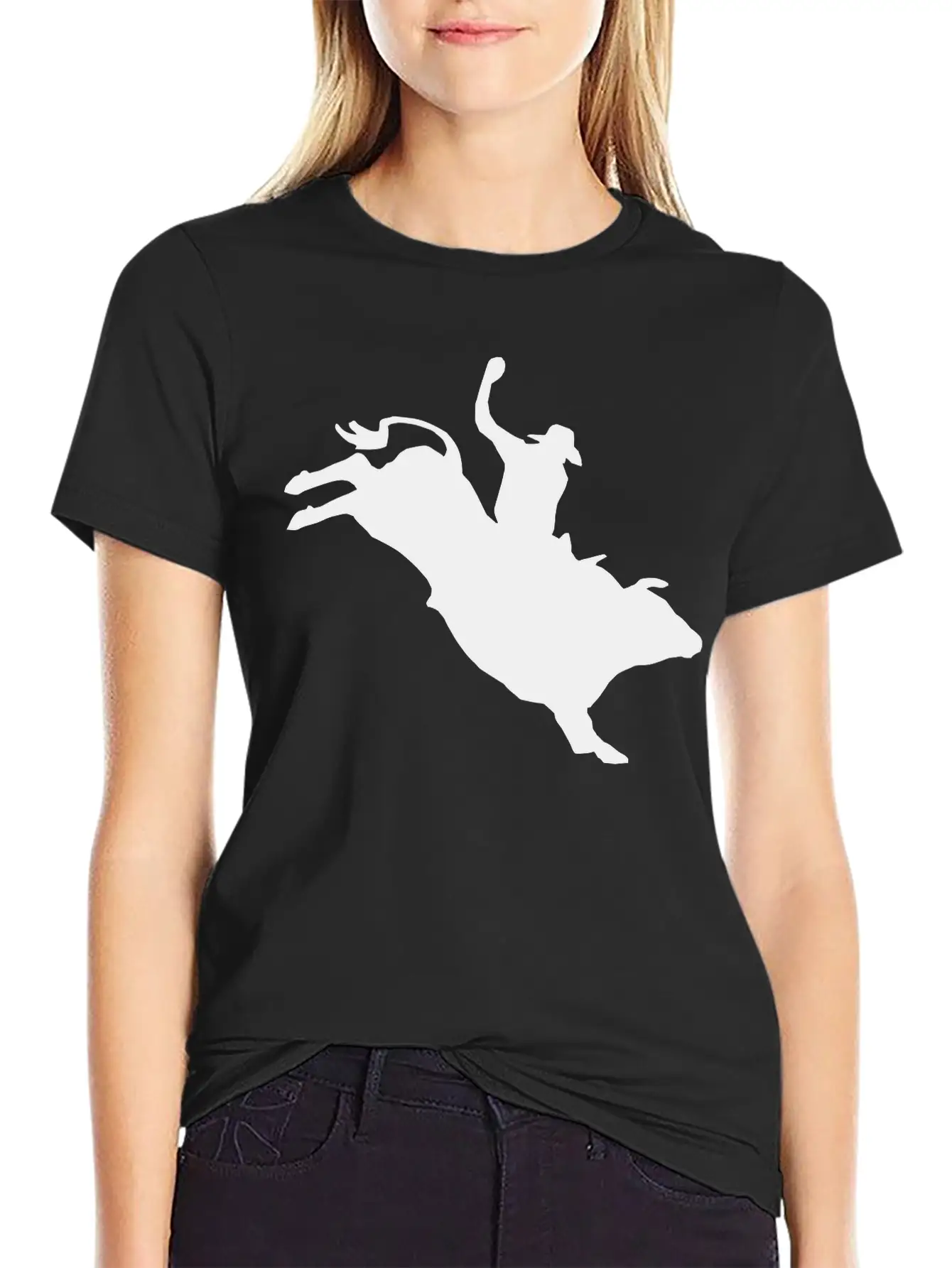 Western Rodeo - Bullrider Lightweight Cotton T-Shirt – Daily Comfort Graphic Shirt