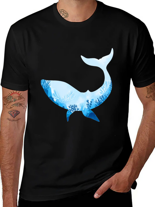 Whale With Ocean Diver Design Love Scuba Diving Basic Graphic T-Shirt – Daily Comfort In Soft Cotton