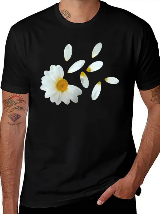 White Flower Design Unisex Casual T-Shirt – Clean Design For Daily Comfort