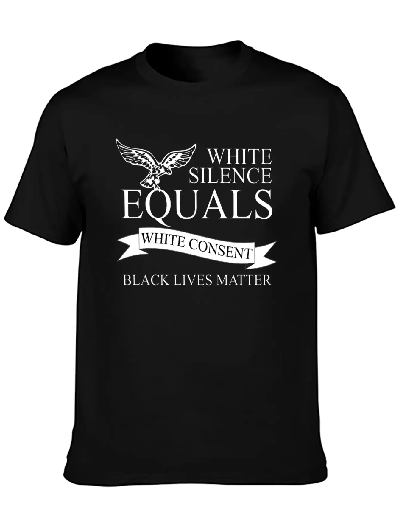 White Silence Equals Basic Graphic T-Shirt – Daily Comfort In Soft Cotton