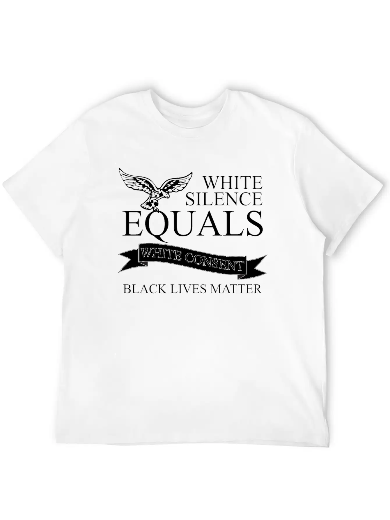 White Silence Equals Basic Graphic T-Shirt – Daily Comfort In Soft Cotton