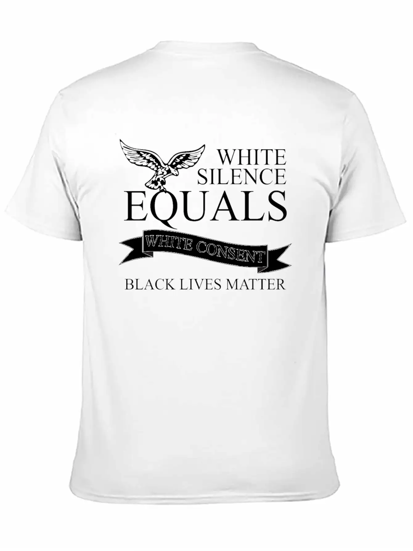 White Silence Equals Basic Graphic T-Shirt – Daily Comfort In Soft Cotton