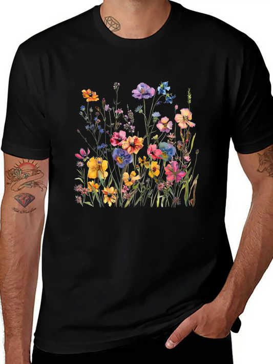 Wild Flowers Modern Fit Casual T-Shirt – Clean And Versatile Design