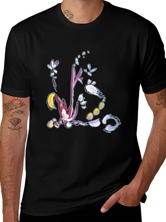 Wild Little Flowers In Acrylic Paint Artistic Spri Lightweight Cotton T-Shirt – Daily Comfort Graphic Shirt