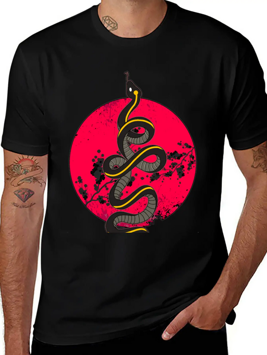 Wild Snake Tattoo Unisex Casual T-Shirt – Clean Design For Daily Comfort