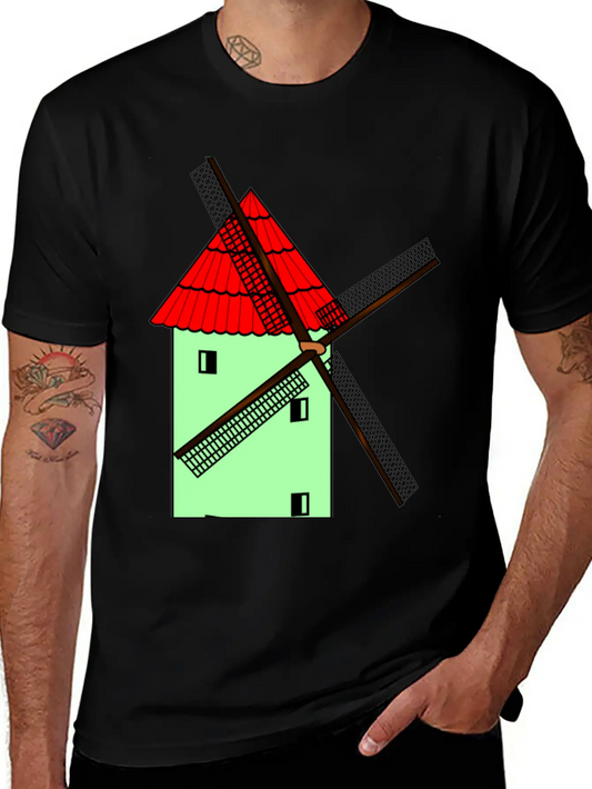 Windmill Windmuehle Wind Turbine Windrad32 Unisex Casual T-Shirt ��� Clean Design For Daily Comfort