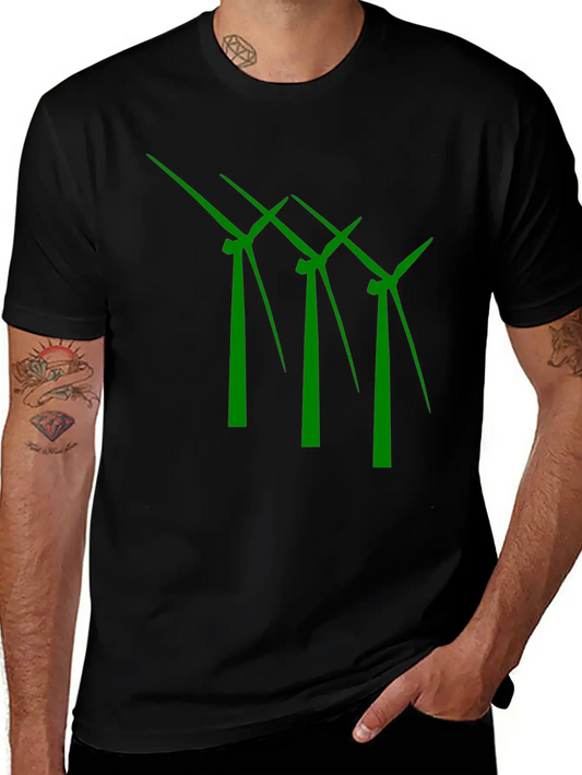 Windmill Windmuehle Wind Turbine Windrad41 Basic Graphic T-Shirt – Daily Comfort In Soft Cotton