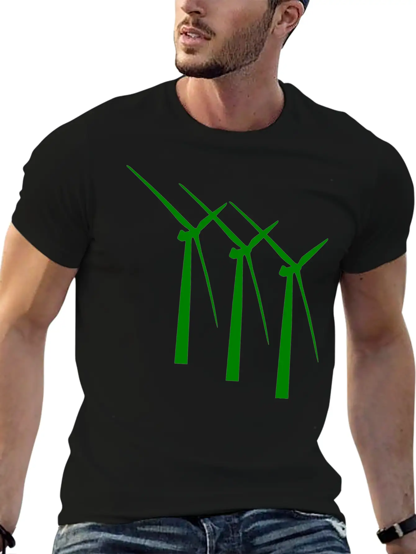 Windmill Windmuehle Wind Turbine Windrad41 Basic Graphic T-Shirt – Daily Comfort In Soft Cotton