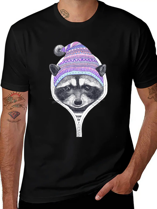 Winter Raccoon Relaxed Everyday Tee – Lightweight And Durable Cotton