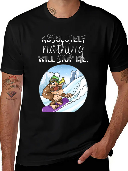 Winter Sports Snowboarding Gorilla Avalanche Unisex Casual T-Shirt – Clean Design For Daily Comfort